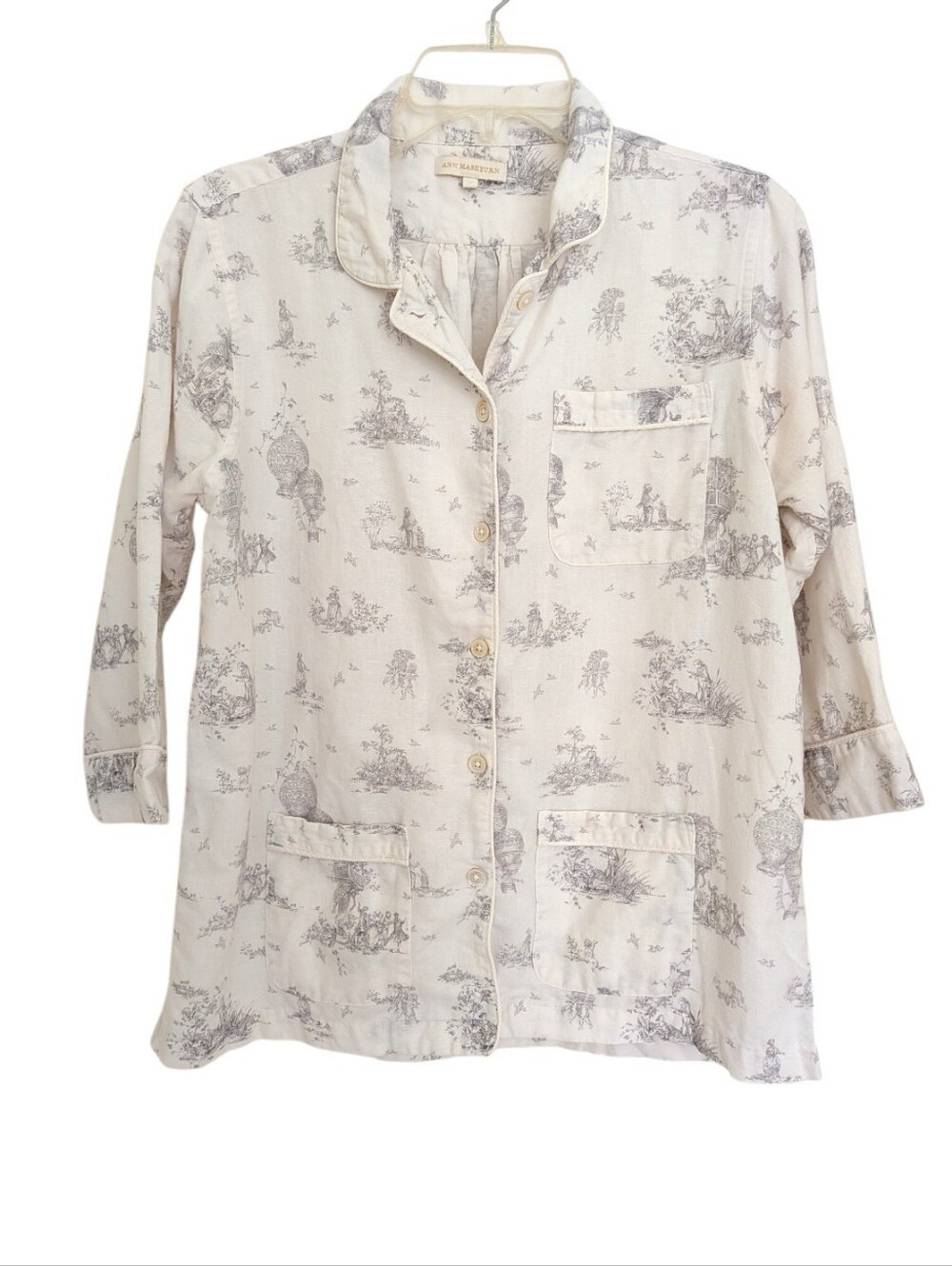 Ann Mashburn Linen Cotton Toile Pajama Top